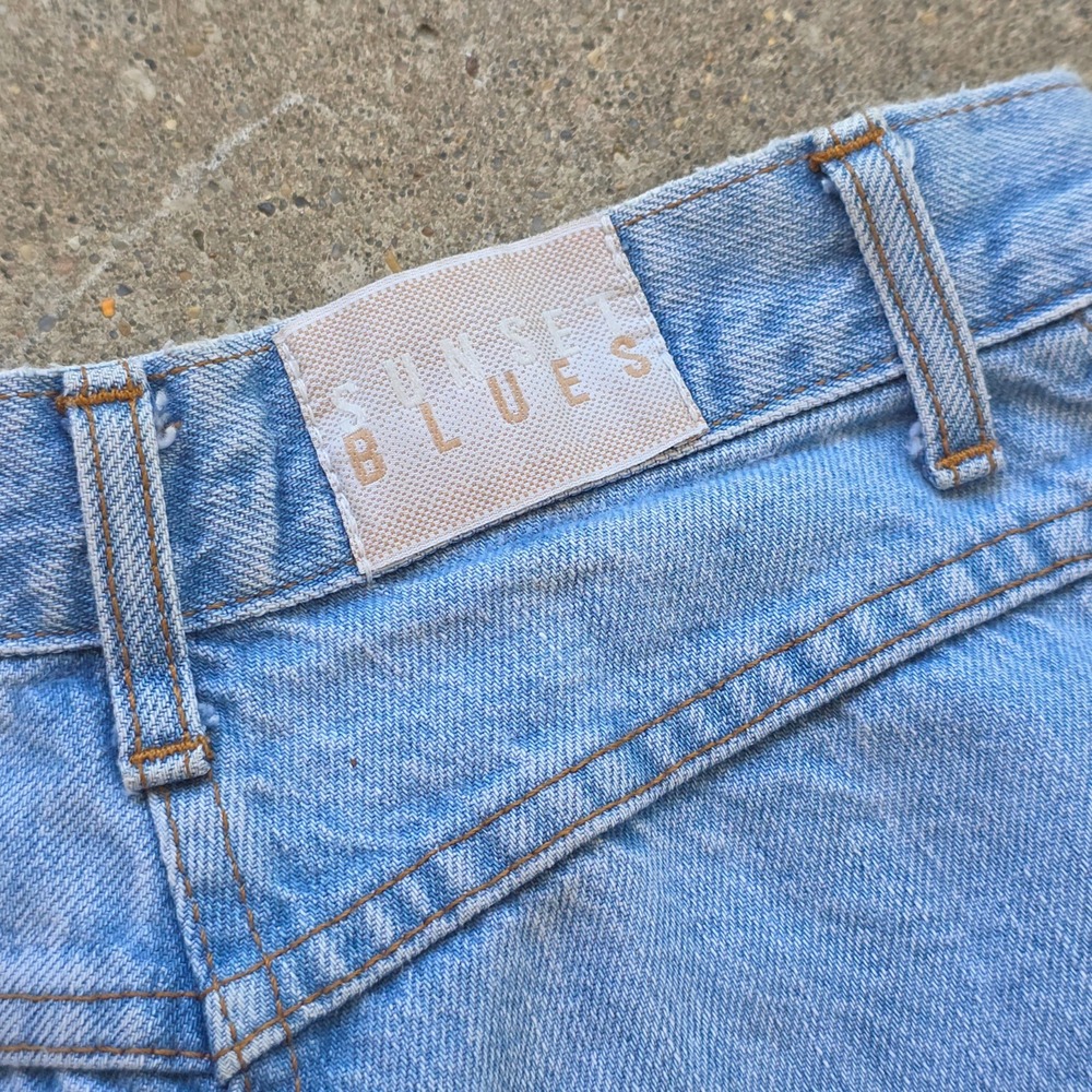 VTG Sunset Blues Jeans Size 26x27 High-Waisted Pleated Front Barrel Leg 80s USA - Picture 11 of 15